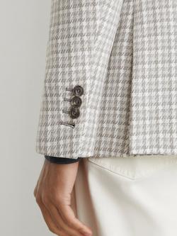 Reiss Canty Dogtooth Check Blazer, Soft Grey - view 2, Soft Grey