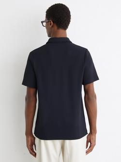 Reiss Kennedy Textured Short Sleeve Polo Shirt - view 2, Navy