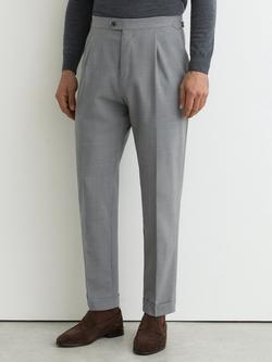 Reiss Promise Wool Blend Straight Fit Chinos, Light Grey, Light Grey