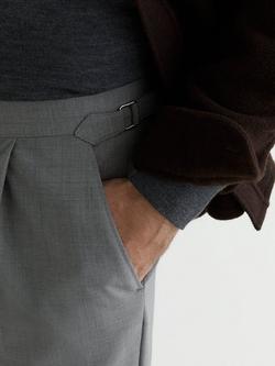 Reiss Promise Wool Blend Straight Fit Chinos, Light Grey - view 2, Light Grey