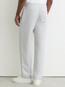 Reiss Tanner Cotton Blend Relaxed Drawstring Joggers, Grey Melange - view 2, Grey Melange