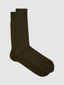 Reiss Fela Ankle Socks, Khaki Green, Khaki Green