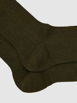 Reiss Fela Ankle Socks, Khaki Green - view 2, Khaki Green