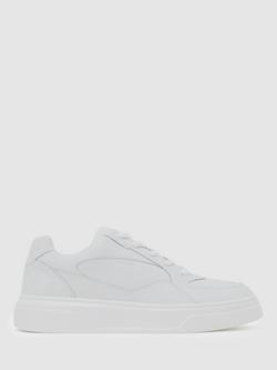Reiss Cast Leather Chunky Sole Trainers, White