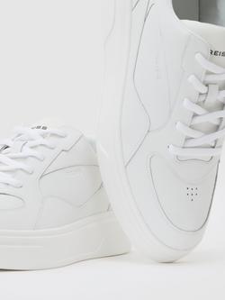 Reiss Cast Leather Chunky Sole Trainers - view 2, White
