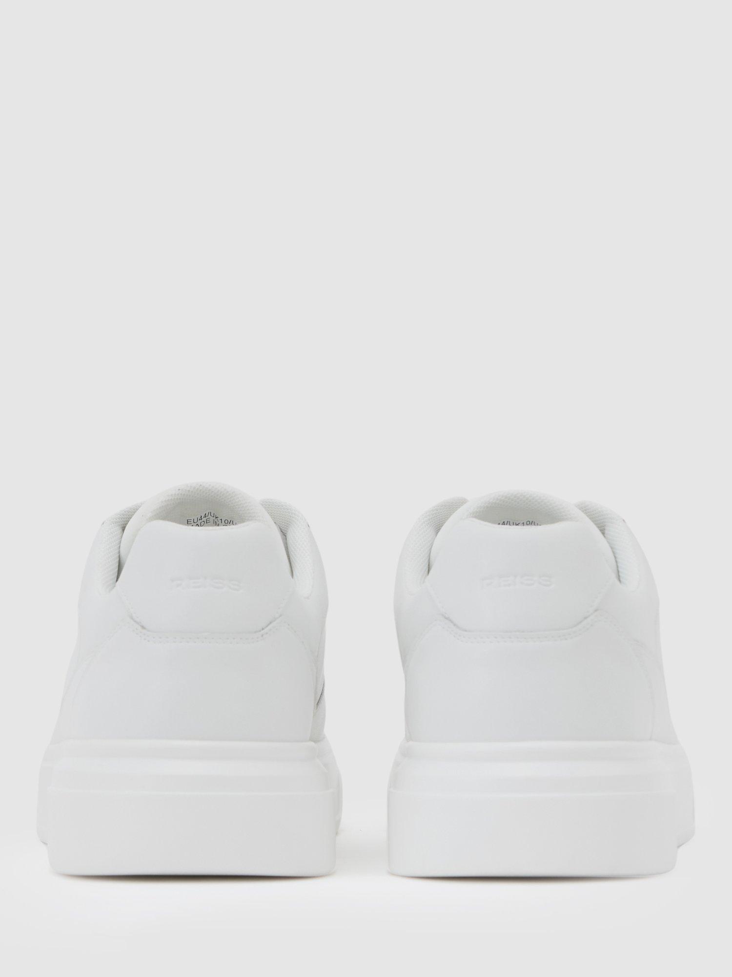 Product image 5 of 5, which shows Reiss Cast Leather Chunky Sole Trainers, White, 7