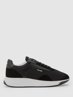 Reiss Emmett V2 Lace Up Trainers, Black