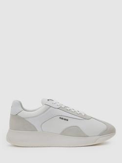Reiss Emmett V2 Lace Up Trainers, White