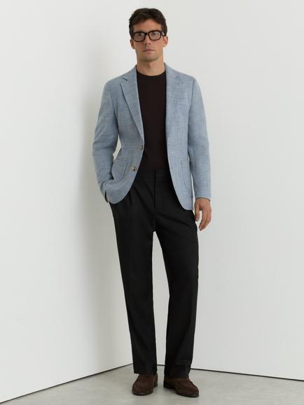 Reiss Manci Single Breasted Tailored Fit Herringbone Blazer, Soft Blue, Soft Blue
