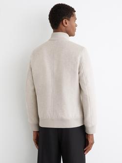 Reiss Hadley Wool Blend Bomber Jacket - view 2, Oatmeal