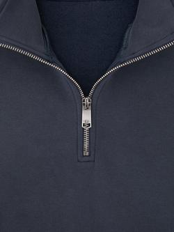 Reiss Quinn Cotton Blend Zip Funnel Neck Sweatshirt, Airforce Blue - view 2, Airforce Blue