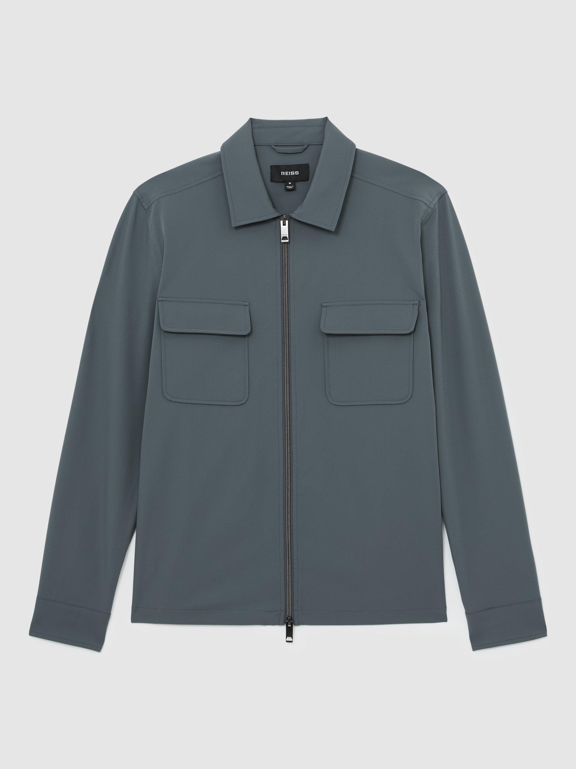 Product image 3 of 5, which shows Reiss Ascend Regular Fit Shirt, Airforce Blue, XS