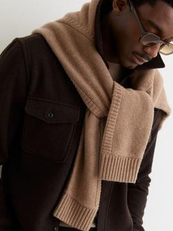 Reiss Wool Blend Long Sleeve Shirt, Chocolate Brown - view 2, Chocolate Brown