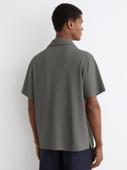 Reiss Cedric Textured Cuban Shirt, Sage Green - view 2, Sage Green