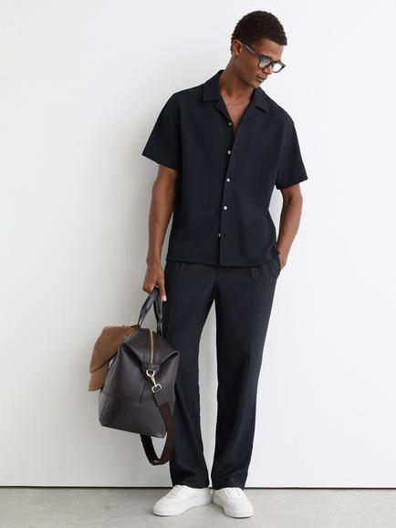 Reiss Cedric Short Sleeve Shirt, Navy, Navy