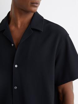 Reiss Cedric Short Sleeve Shirt, Navy - view 2, Navy