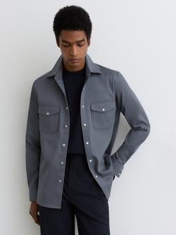 Reiss McRrae Long Sleeve Shirt, Airforce Blue, Airforce Blue