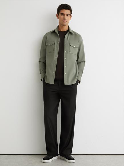 Reiss McRae Long Sleeve Shirt, Sage Green, Sage Green