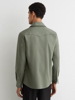 Reiss McRae Long Sleeve Shirt, Sage Green - view 2, Sage Green