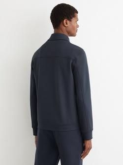 Reiss Newland Zip Up Overshirt, Airforce Blue - view 2, Airforce Blue