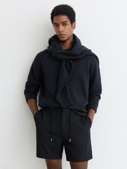 Reiss Newmark Textured Drawstring Shorts, Navy, Navy