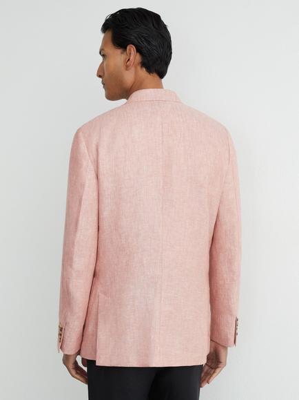 Reiss Atlantic Tailored Fit Linen Suit Jacket - view 2, Plum Pink
