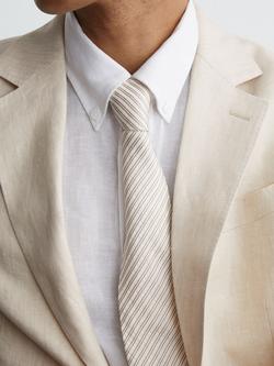 Reiss Atlantic Pure Linen Blazer, Stone - view 2, Stone