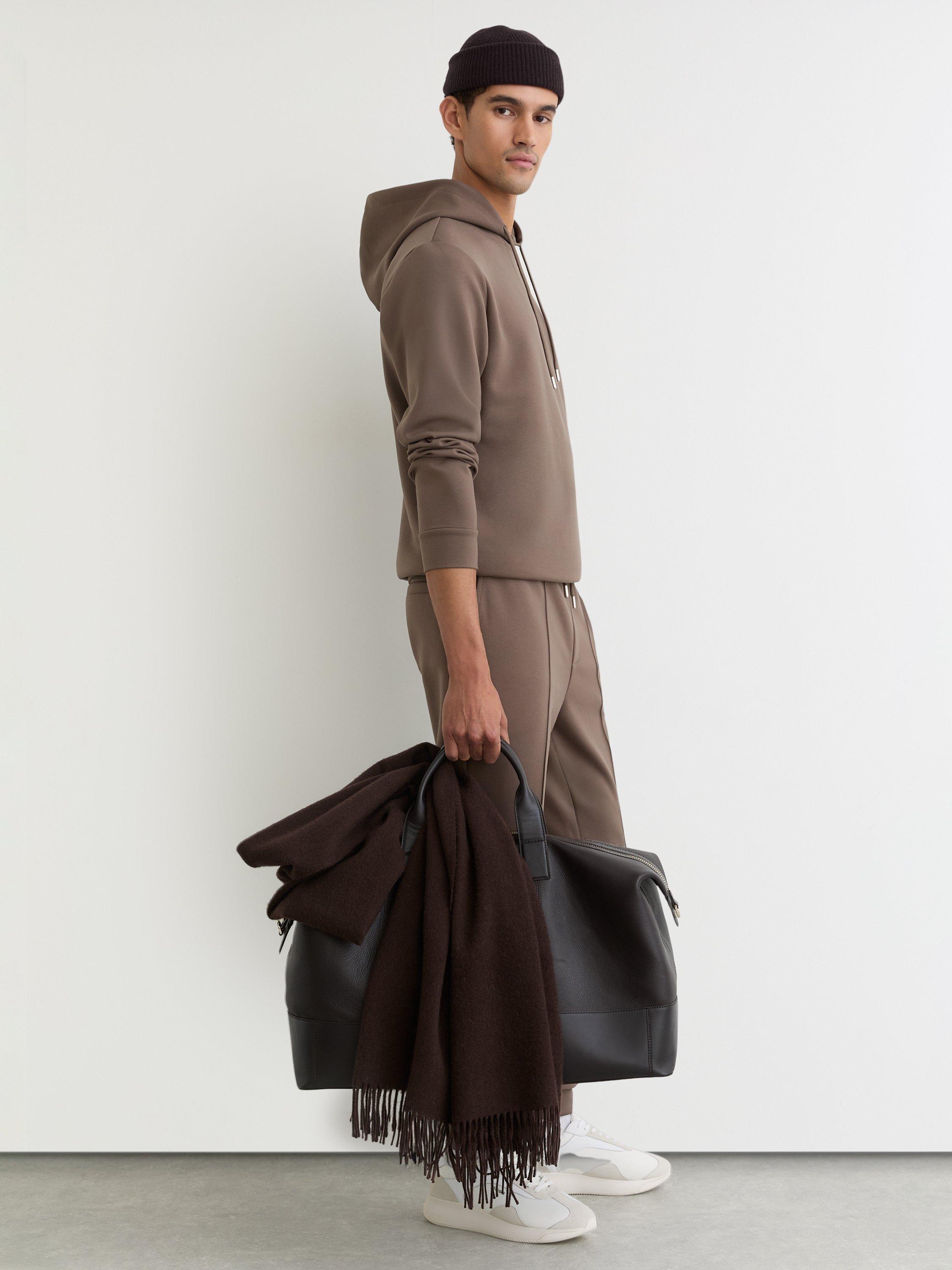 Product image 4 of 5, which shows Reiss Fabien Long Sleeve Interlock Hoodie, Light Brown, XS