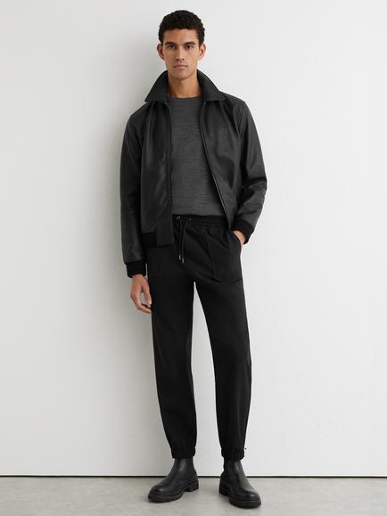 Reiss Ascend Tapered Trousers, Black, Black
