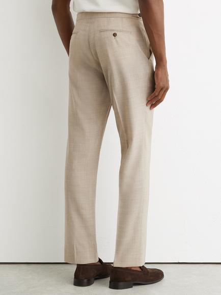 Reiss Fibre Wool Suit Trousers, Oatmeal Brown - view 2, Oatmeal Brown