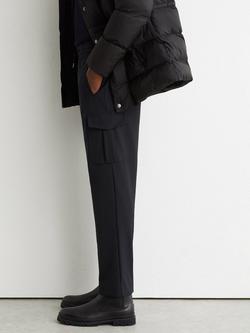 Reiss Oshei Slim Fit Cargo Trousers, Navy - view 2, Navy