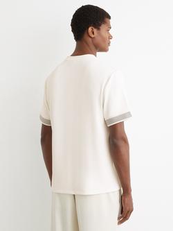 Reiss Aries Textured Tape Cuff T-Shirt - view 2, White