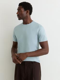 Reiss Count Air Water Cotton Tailored Fit T-Shirt, Powder Blue, Powder Blue