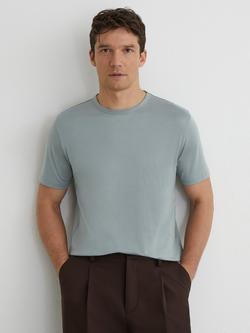 Reiss Crew Neck Cotton T-Shirt, Steel Blue, Steel Blue