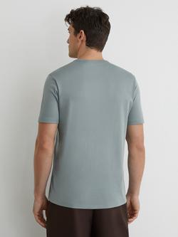 Reiss Crew Neck Cotton T-Shirt, Steel Blue - view 2, Steel Blue