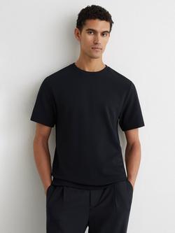 Reiss Jack Textured Crew Neck T-Shirt, Navy