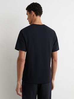 Reiss Jack Textured Crew Neck T-Shirt - view 2, Navy