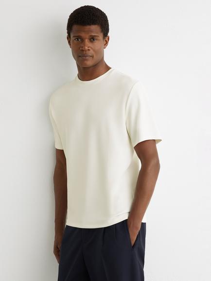 Reiss Jack Textured Crew Neck T-Shirt, White