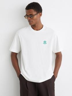 Reiss Milner Cotton Graphic T-Shirt, Off White, Off White