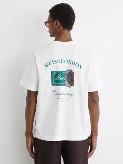 Reiss Milner Cotton Graphic T-Shirt, Off White - view 2, Off White