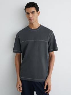 Reiss Ravello Cotton Oversized T-Shirt, Petrol Blue