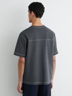 Reiss Ravello Cotton Oversized T-Shirt - view 2, Petrol Blue