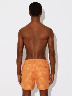 Reiss Orient Geo Printed Swim Shorts, Tangerine - view 2, Tangerine