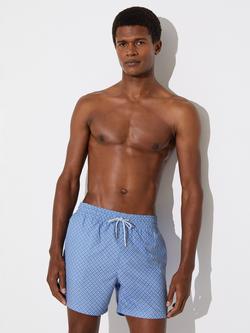 Reiss Orient Geo Printed Swim Shorts, Blue, Blue