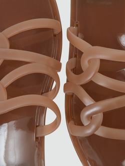 Reiss Juliette Interlocking Jelly Slider Sandals - view 2, Neutral