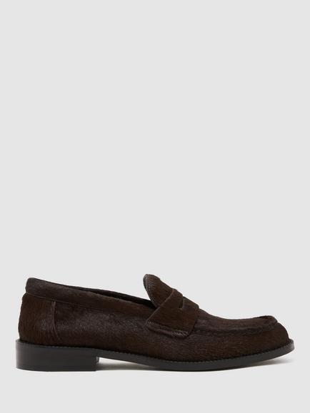 Reiss Aurora Leather Loafers, Chocolate, Chocolate