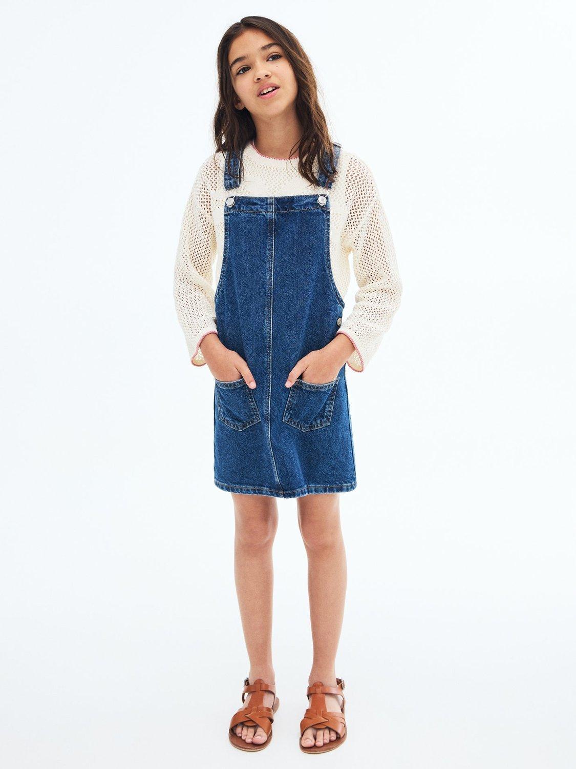 Product image 2 of 7, which shows Mango Paula Denim Dress, Blue, 10 years