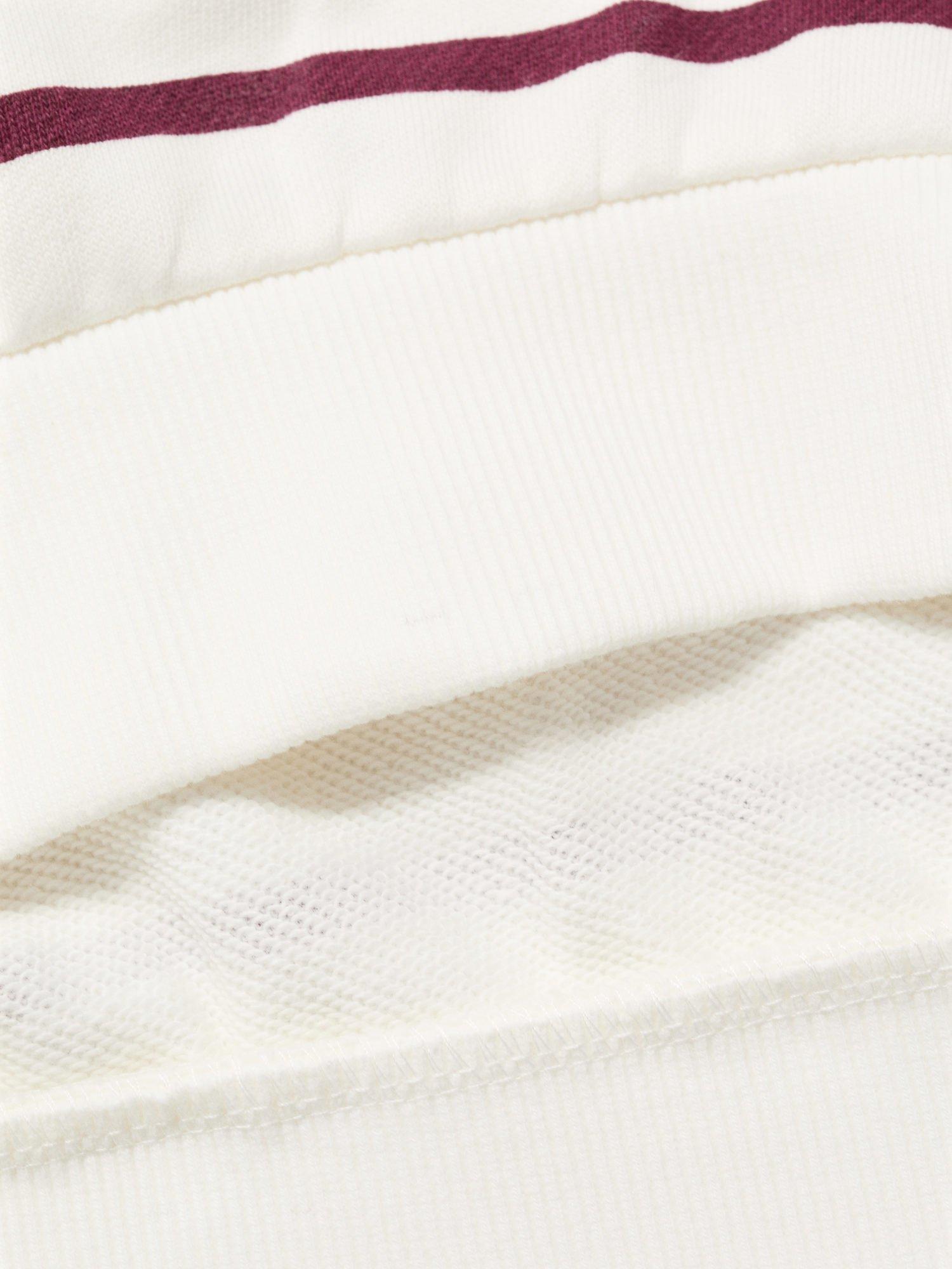 Product image 7 of 7, which shows Mango Kids' Rayo Cotton Stripe Sweatshirt, Dark Red, 5-6 years