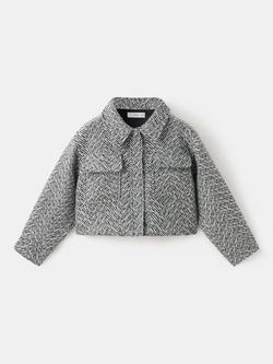 Mango Kids' Chenoa Tweed Blazer, Medium Blue, Medium Blue