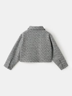 Mango Kids' Chenoa Tweed Blazer, Medium Blue - view 2, Medium Blue